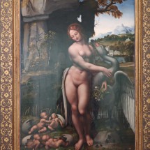 Painting "Leda and the swan" from Francesco Melzi (1505 to 1507)